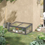 Wooden Cold Frame Greenhouse 100x65x40cm | Gray