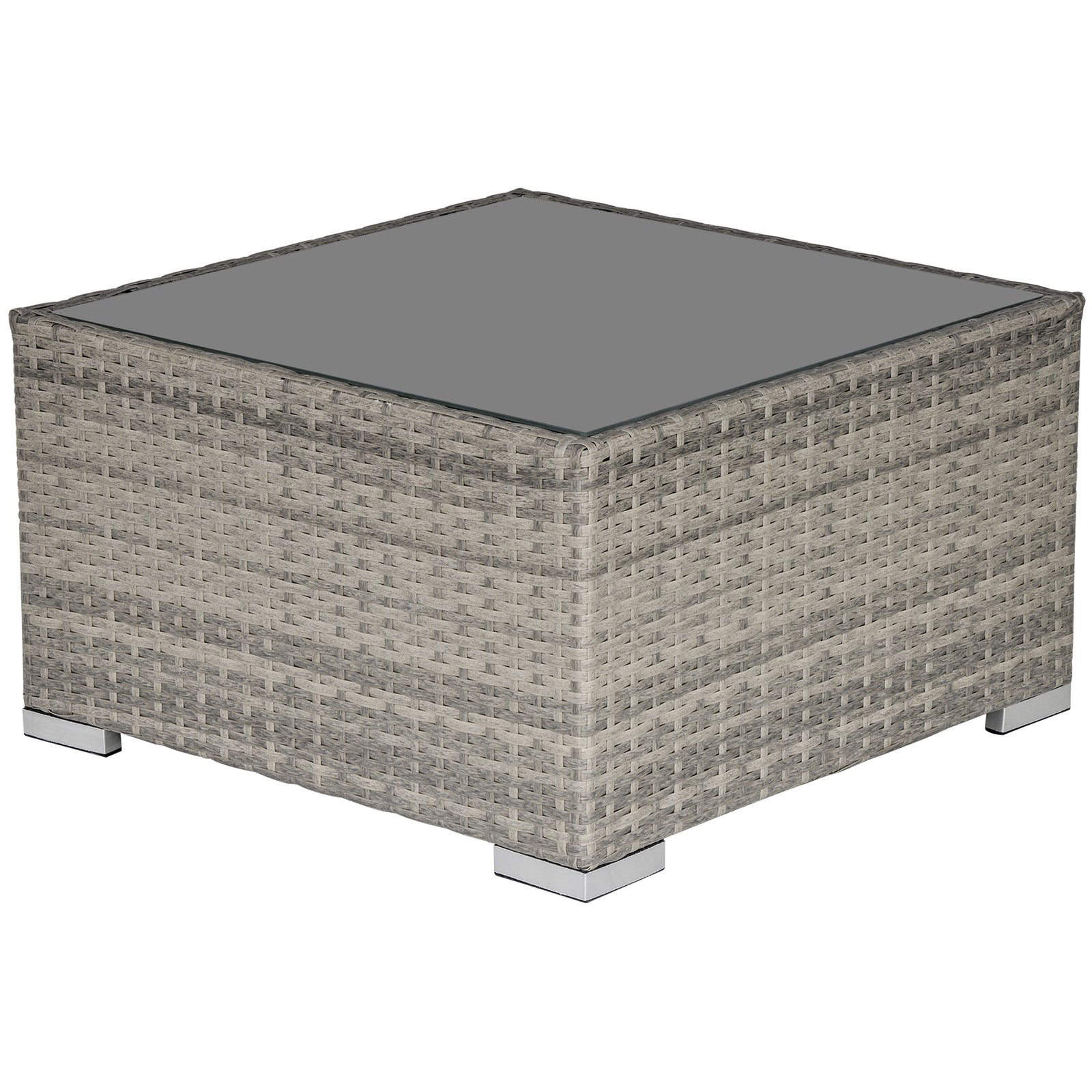 Garden Furniture Rattan Single Middle Sofa W/ Cushions | Gray