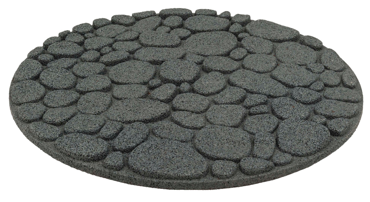 Rubber Garden Stepping Stones - River Rock | Set of 4 | Grey