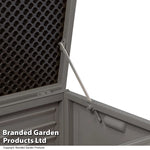 490l Garden Storage W/sit On Lid-grey W/blk Lid