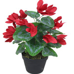 Artificial Red Flower Plant Cylamen Green Red 38cm Plants