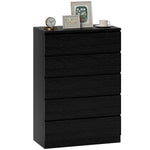 HOMCOM Chest Of Drawers With 5 Drawers, Modern Dresser For Bedroom, Black
