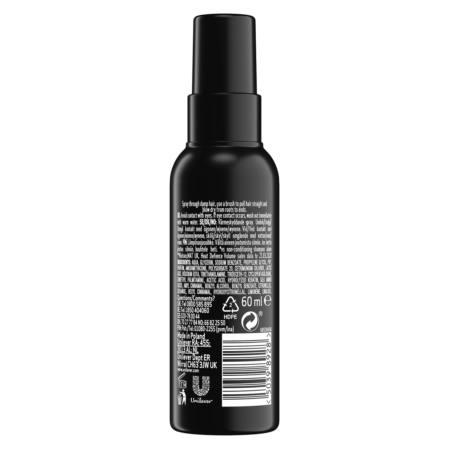 Heat Defence Care & Protect Hair Spray For All Hair Types, 6x 60ml