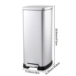 Stainless Steel Step Open Trash Can | 30l