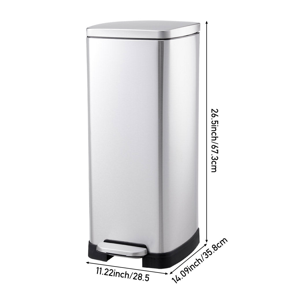 Stainless Steel Step Open Trash Can | 30l
