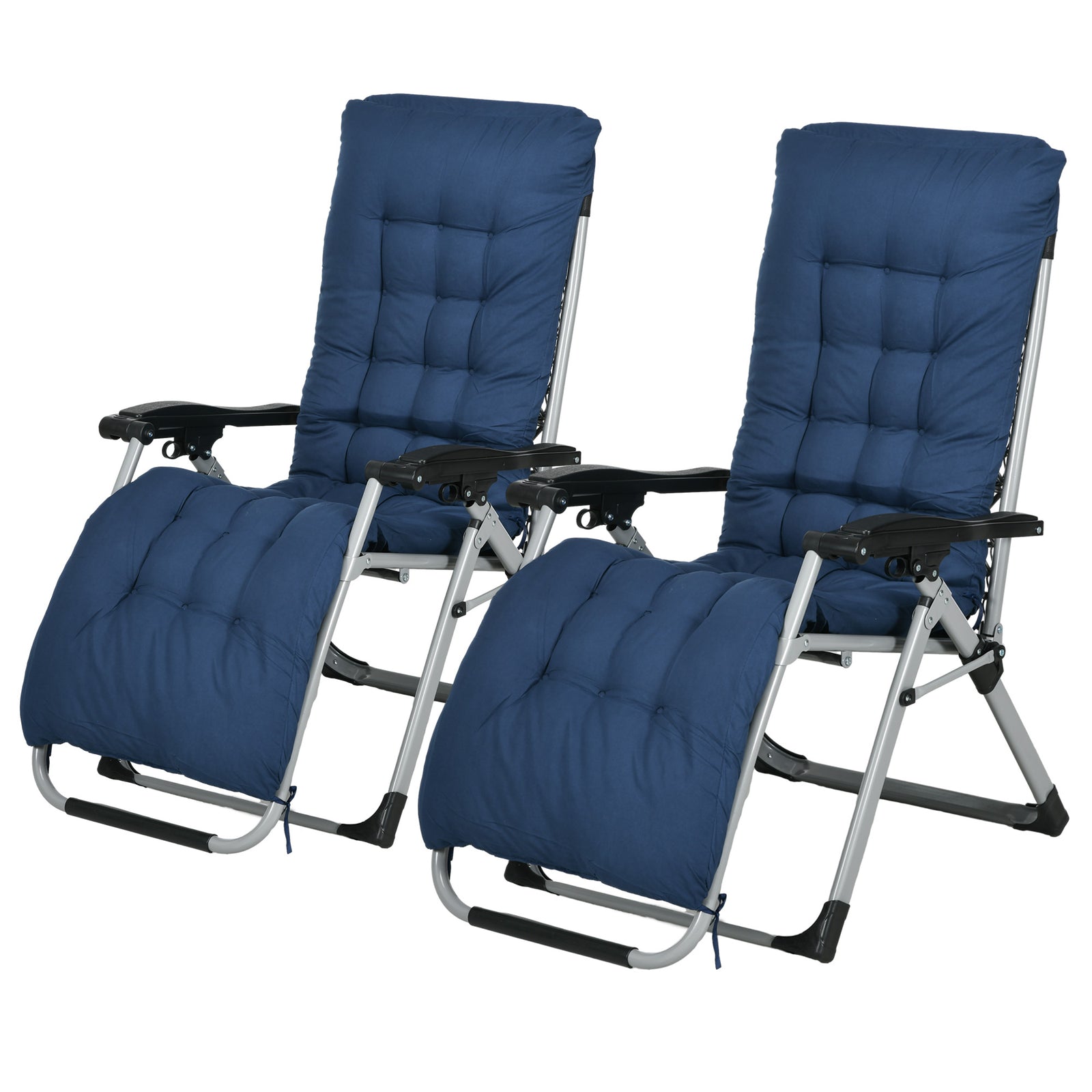 2 Piece Metal Frame Folding Reclining Zero Gravity Chair