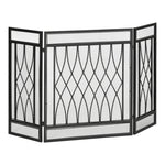 126cm 3 Panel Metal Folding Fireplace Screen Protective