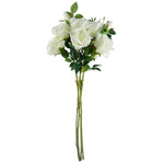 Pack Of 6 X 80cm Artificial White Rose Stem - 18 Flowers