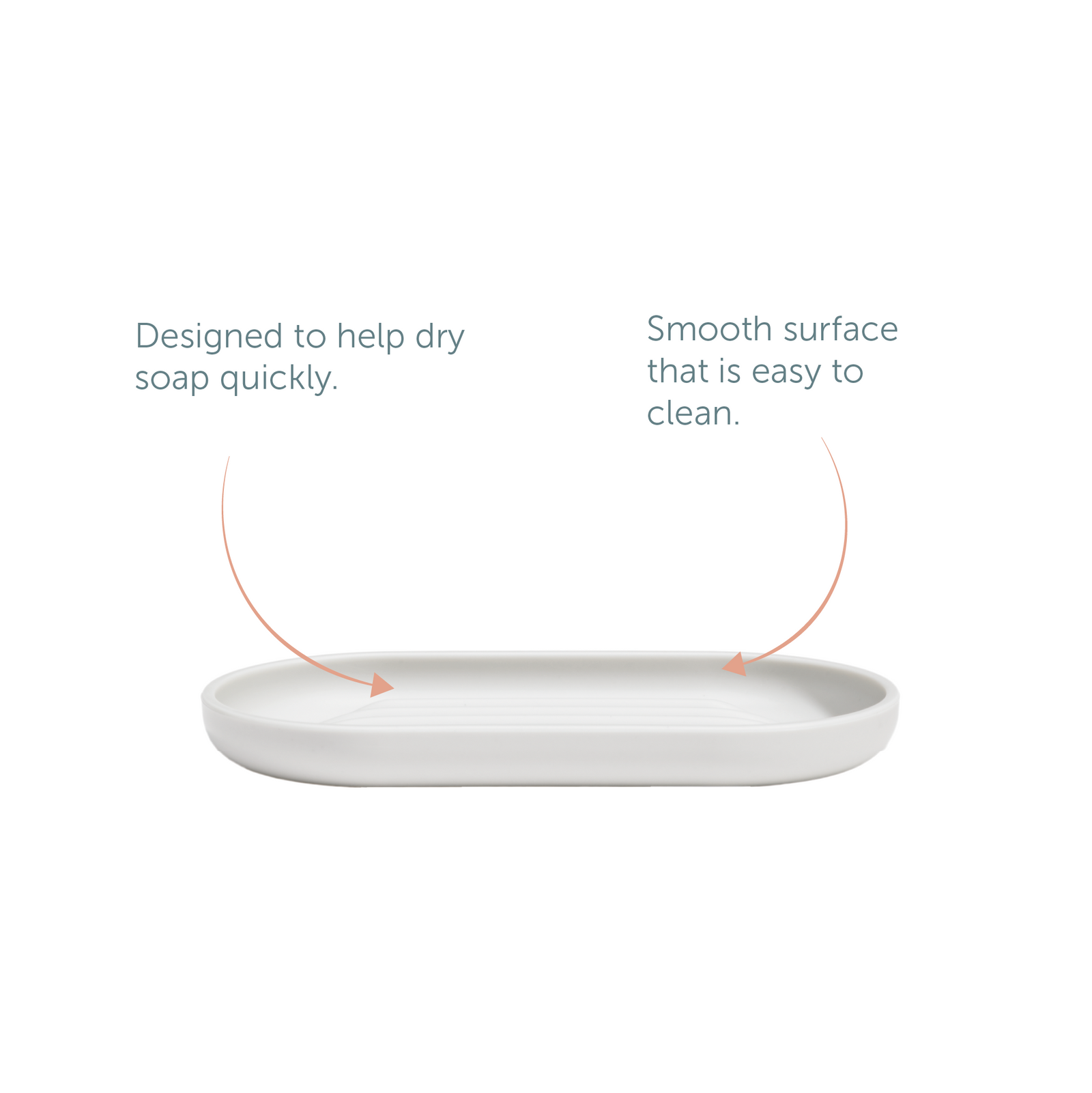 Recycled Soap Dish - Designed to help dry soap quickly - Easy to clean - Made in the UK | Stone