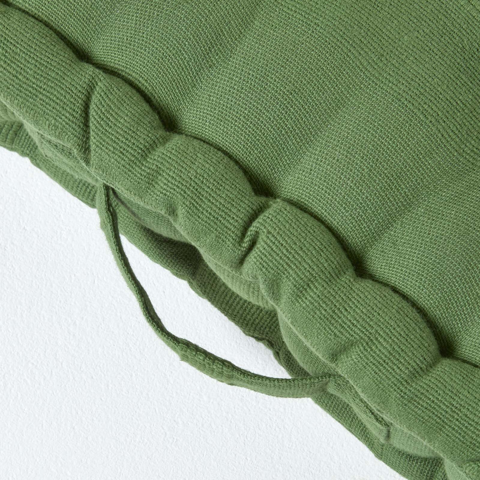 Rajput Ribbed Cotton Floor Cushion | 40cm x 40cm | Dark Olive