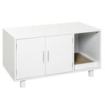 Cat Litter Box Enclosure & House W/ Nightstand/end Table Design | White