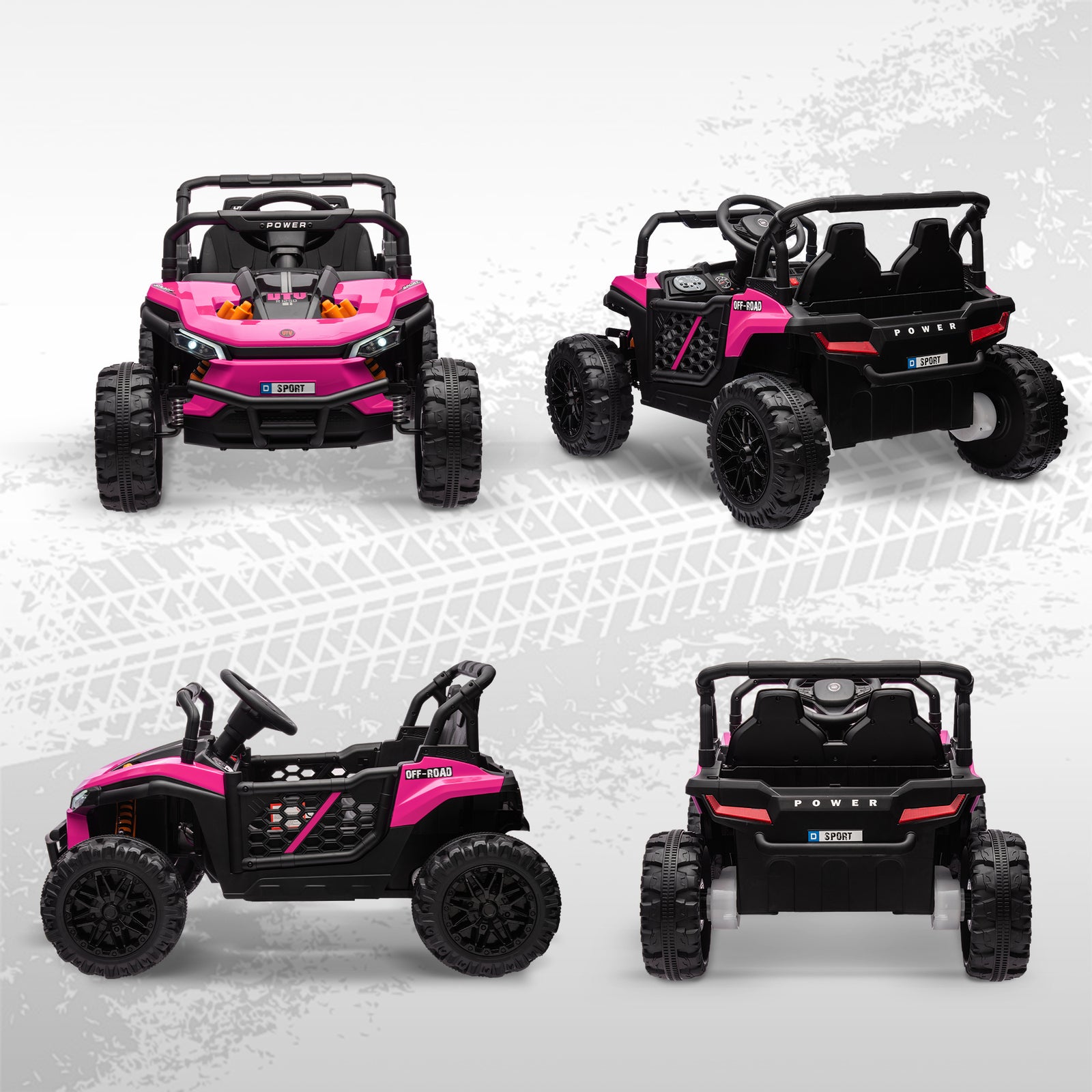 12v Kids Ride On Car, Electric Truck W/ Remote, Four Suspension Wheels, Pink