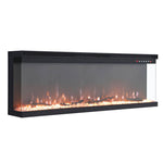 50 Inch 3-sided  Electric Fireplace Recessed & Freestanding Heater With Adjustable Flame, Remote Control, Timer & 12 Flame Colors