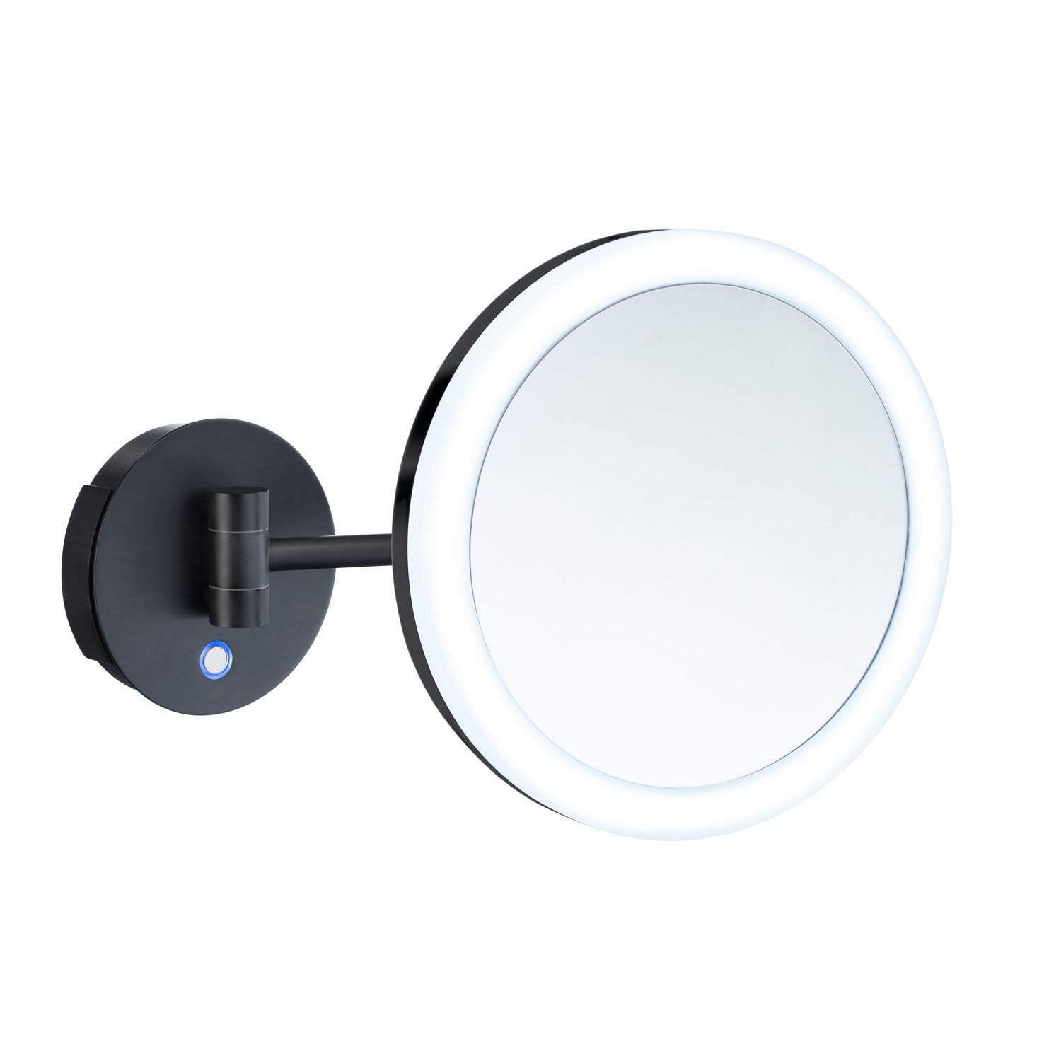 Shaving Make Up Mirror Dual Light Led 5x Magnification | Black