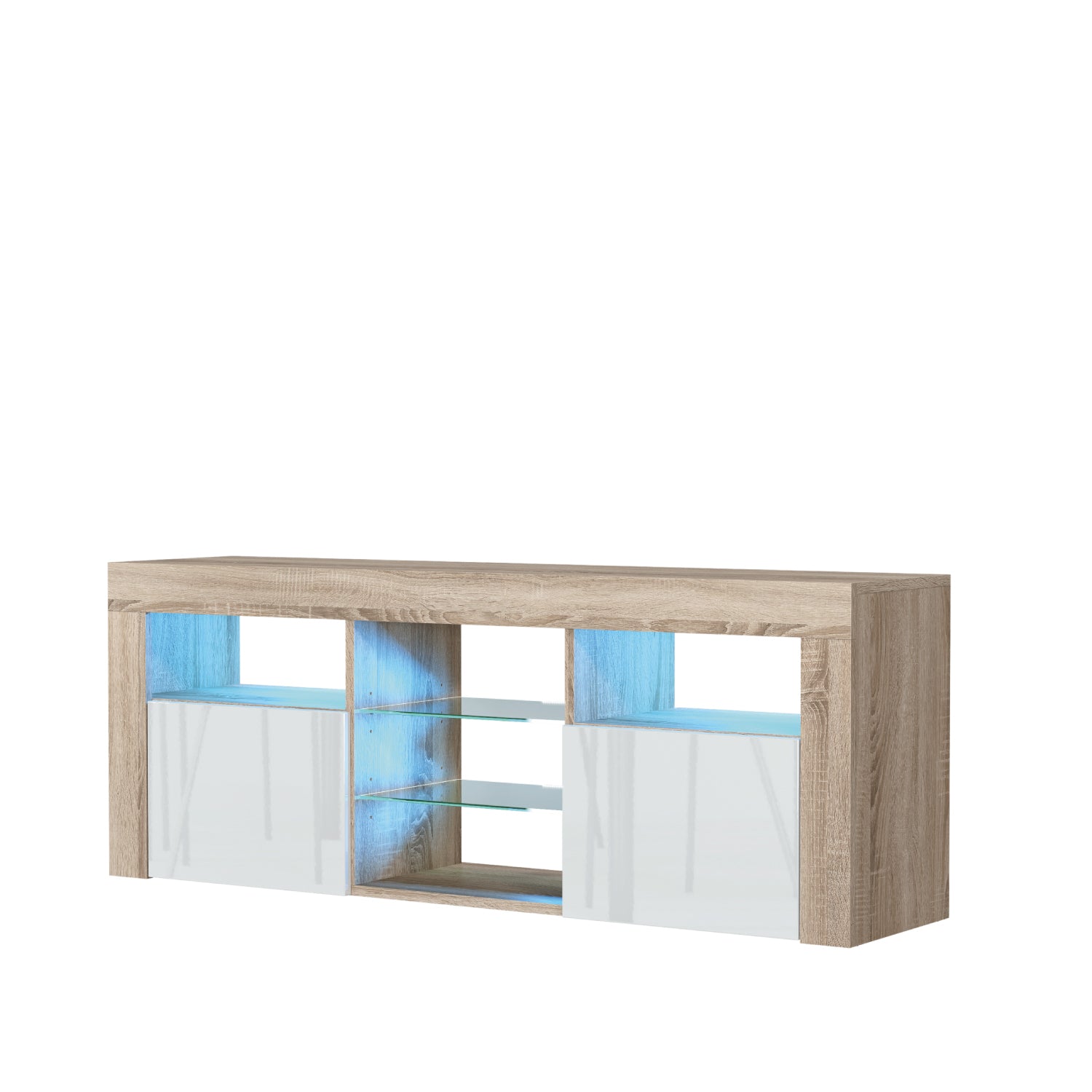 Pulse Tv Unit 145cm With Led Lights | Natural Oak