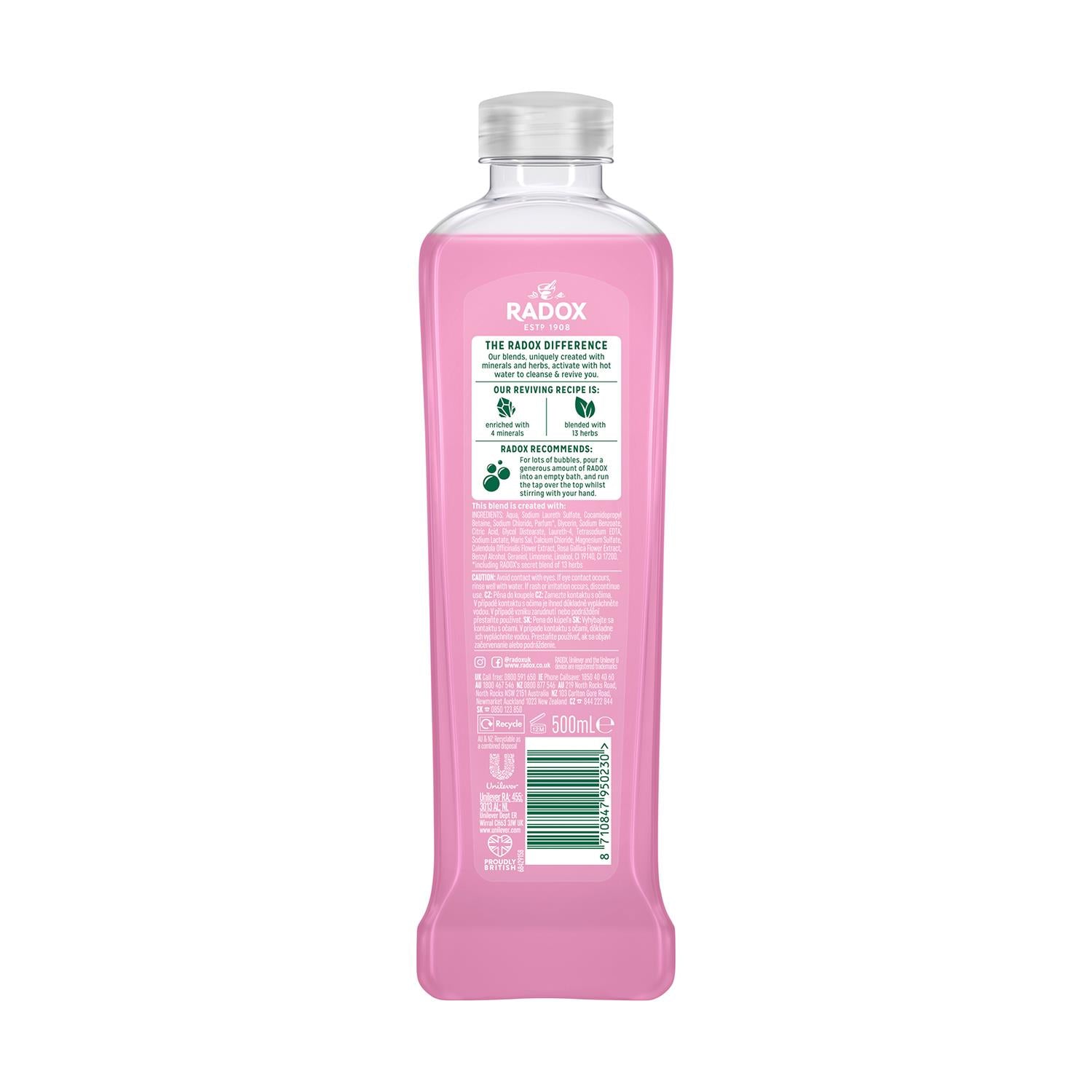 Feel Blissful Bath Soak, Calendula & Rose, 6 Pack, 500ml | 6 | Pink