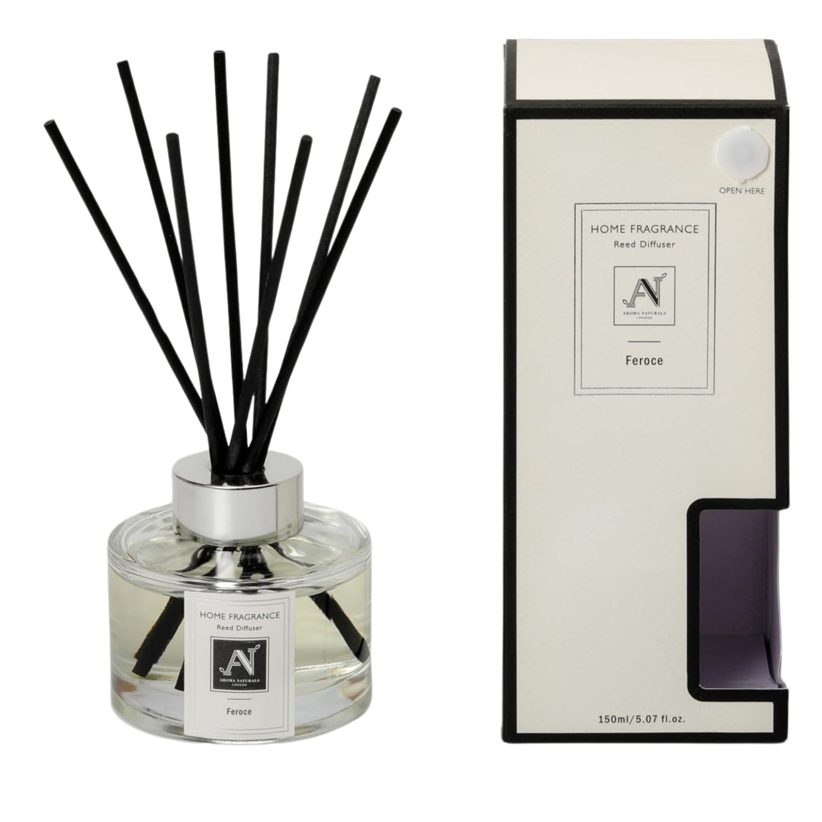 Minimalist Luxe 150ml Reed Diffuser With Metal Collar Feroce Scent