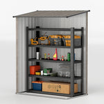 Outsunny 5x3ft Metal Storage Shed, Light Grey