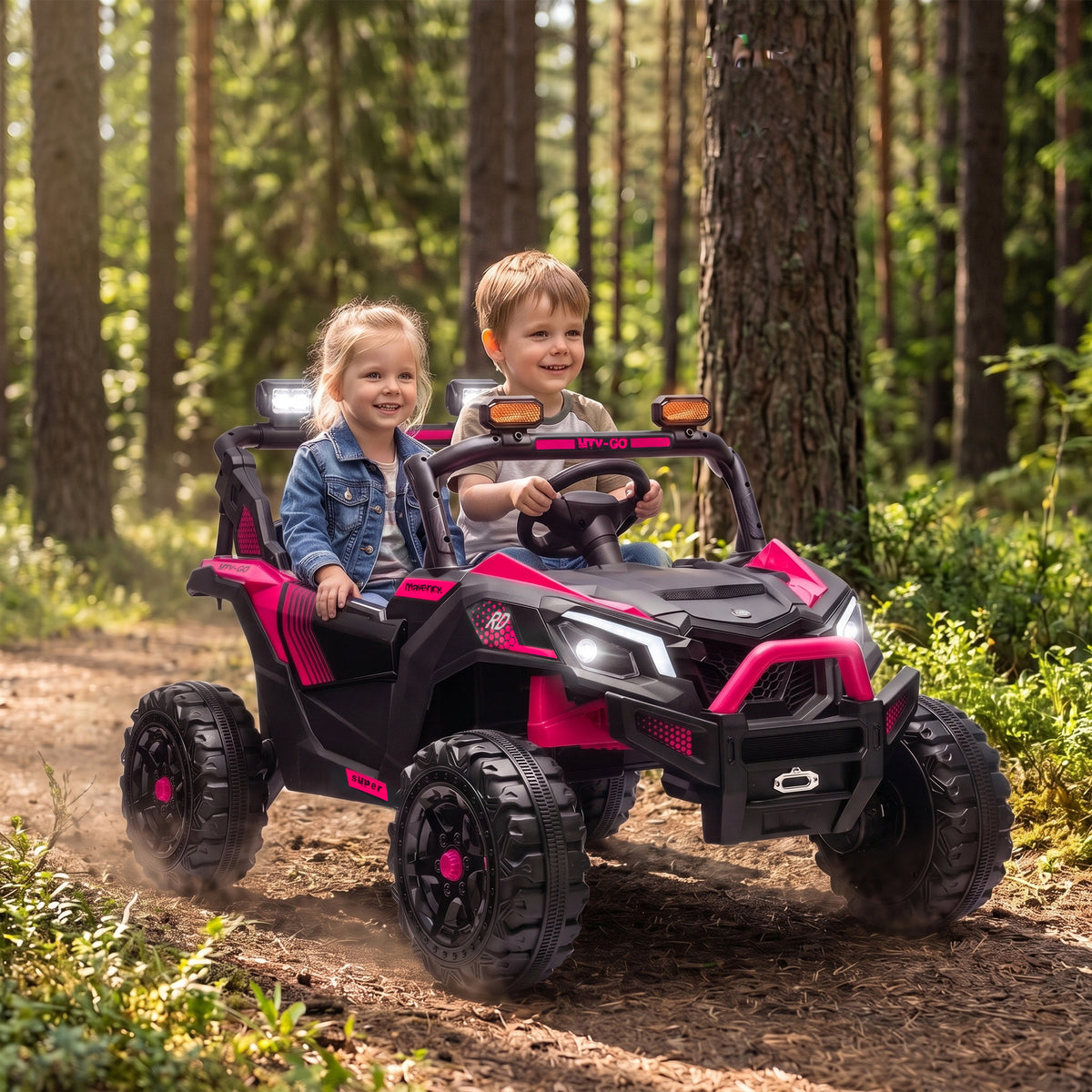 24v 2 Seater Ride On Truck Car For Big Kids With Remote | Pink