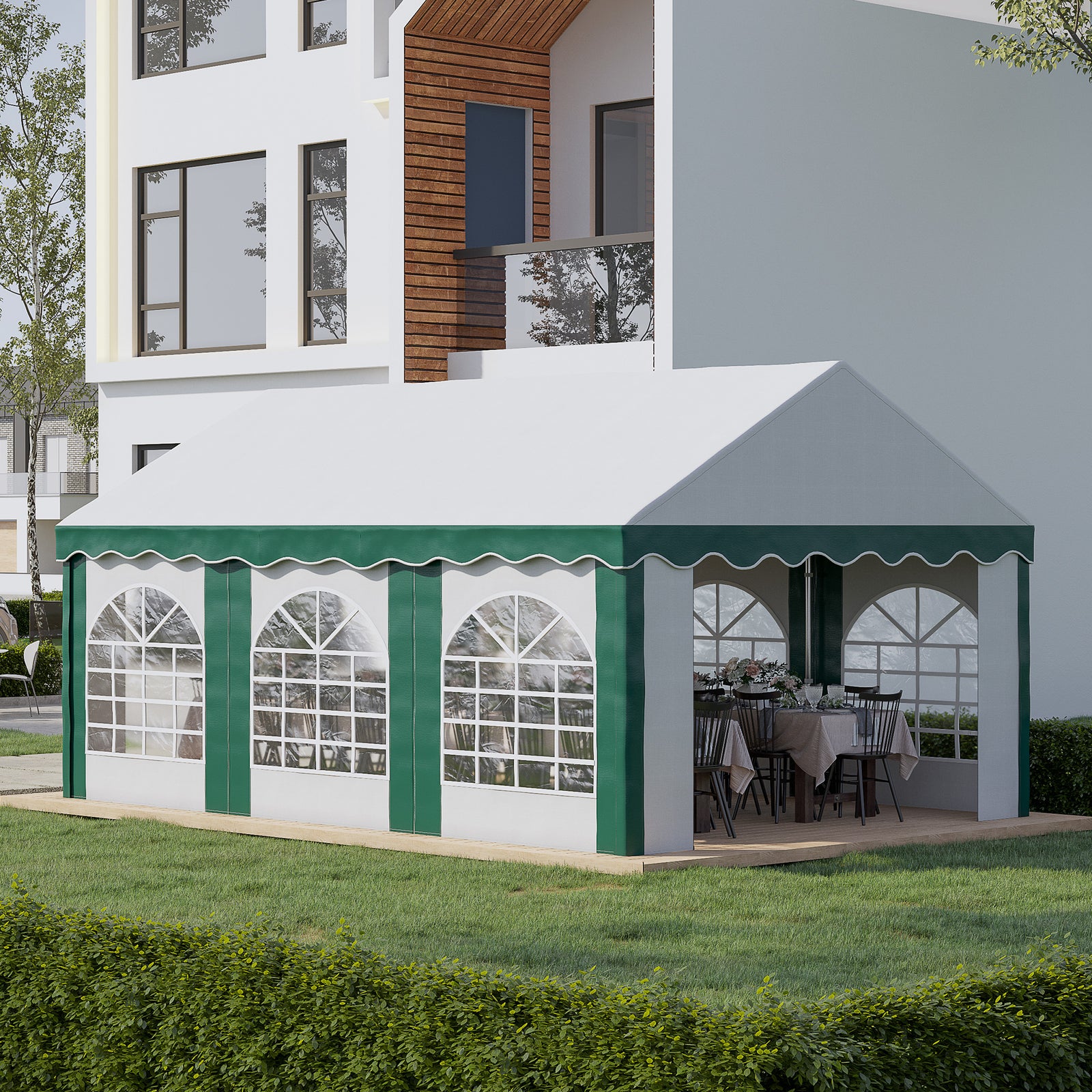 Marquee Gazebo, Party Tent With Sides And Double Doors | Medium | White