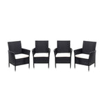 Set Of 4 Rattan Chairs Garden Furniture