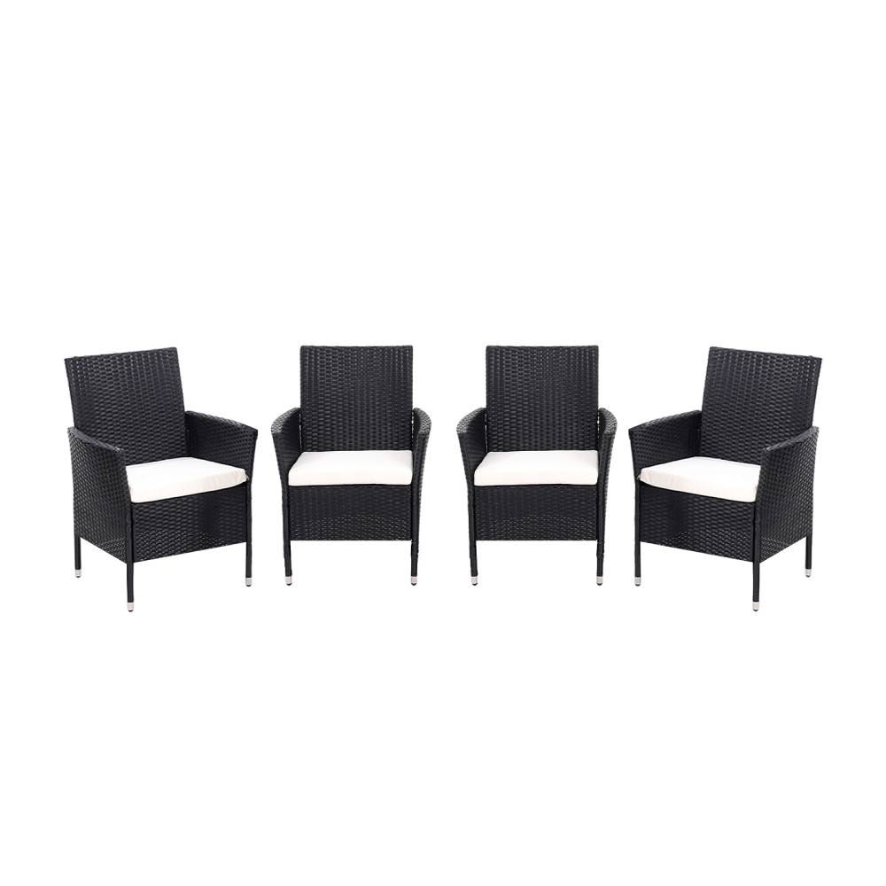 Set Of 4 Rattan Chairs Garden Furniture