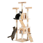 Cat Tree Scratcher Activity Centre, Condo Scratching Post Toy Bed | Cream