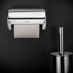Toilet Roll Holder With Lid 14,5cm, Silver, Architect S+ Collection