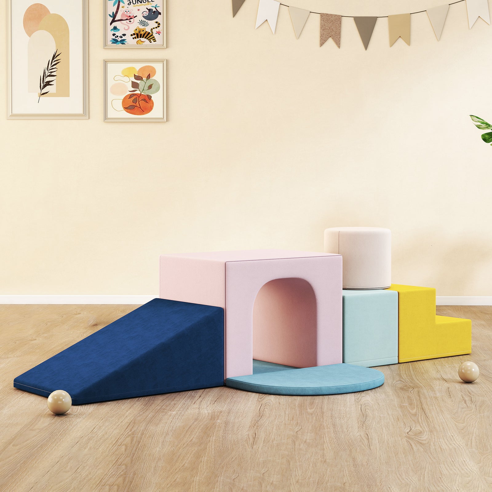 AIYAPLAY Foam Blocks For Kids, 8 Piece Indoor Building Blocks For Climbing
