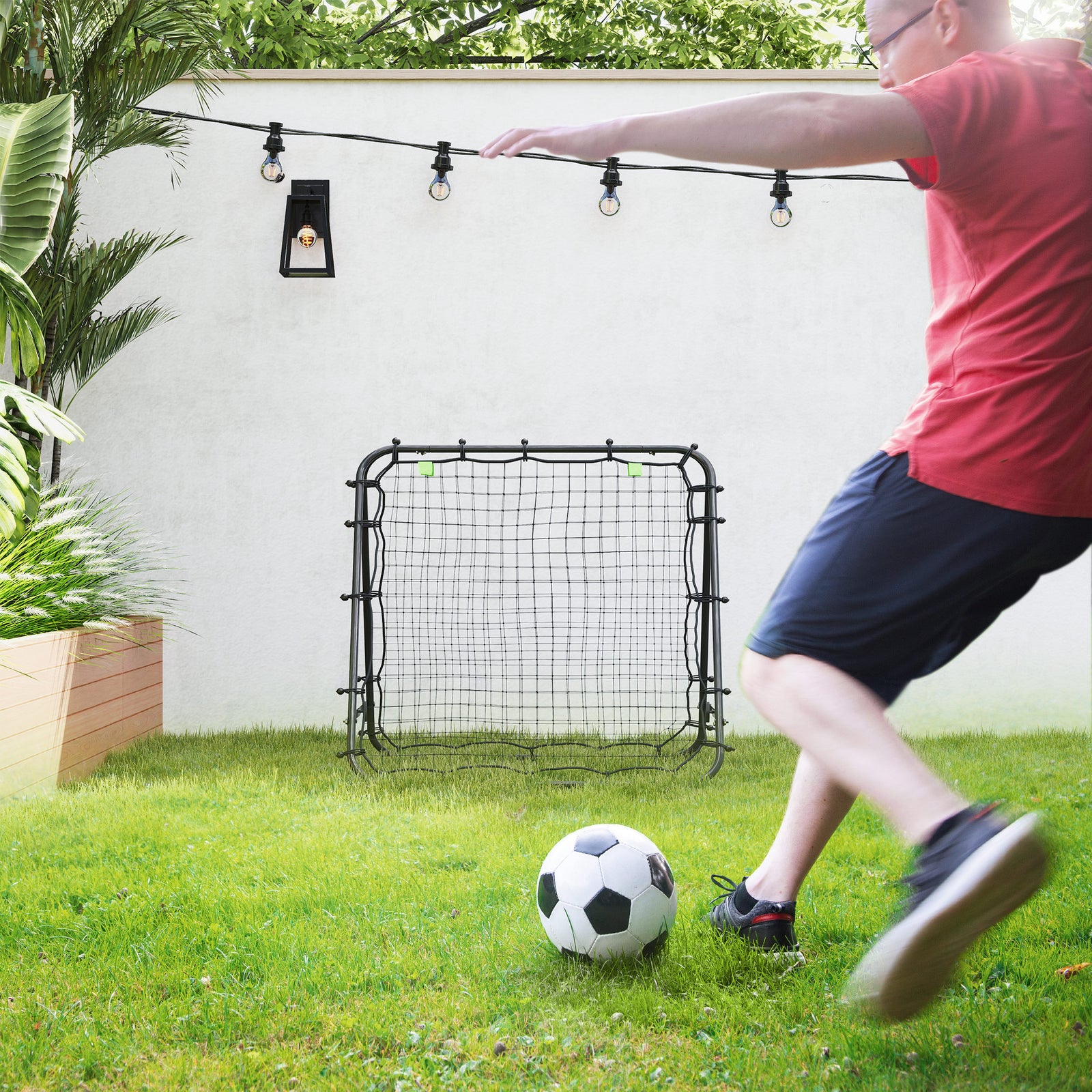 Football Rebounder Net, Adjustable Angles | Black