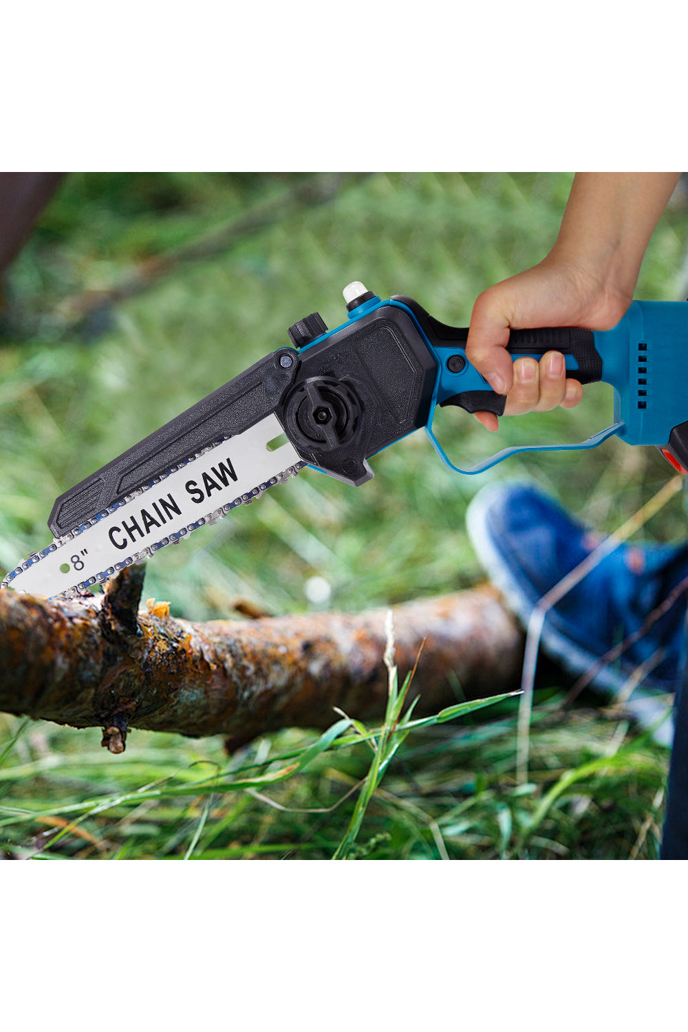 Cordless 8-inch Gardening Electric Chainsaw With Telescoping Pole