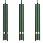 Joker Contemporary Pendant Lamp 3xgu10 Hand Made Cylindrical Style Light | Green & Gold