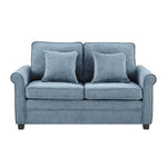Corduroy Fold Out Mattress Sofa Bed - 2 Seater | Blue