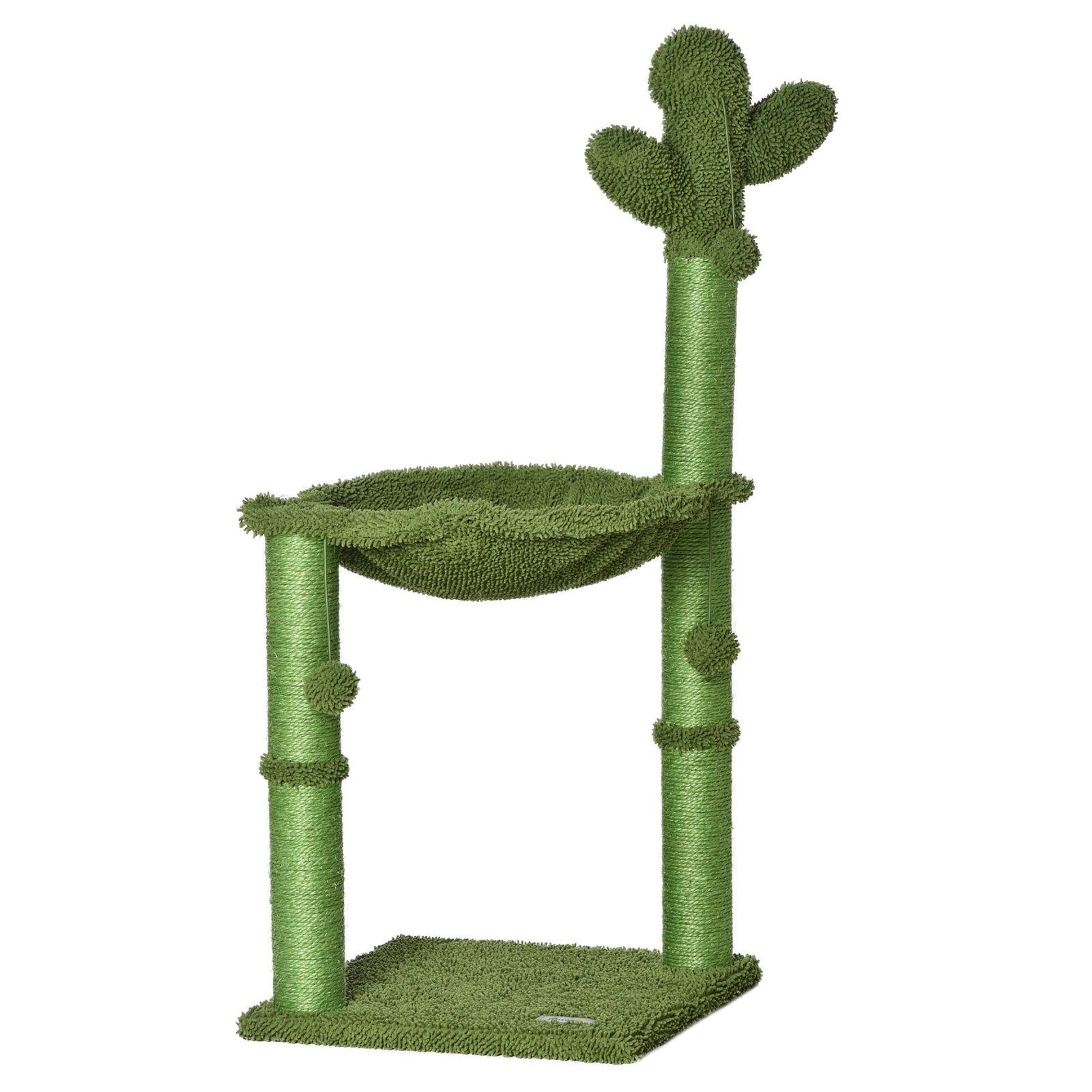 Cactus Cat Tree Tower Sisal Scratching Post With Hammock 40 X 40 X 96 Cm