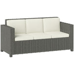 Rattan Wicker 3-seater Sofa Chair Patio Furniture W/cushion