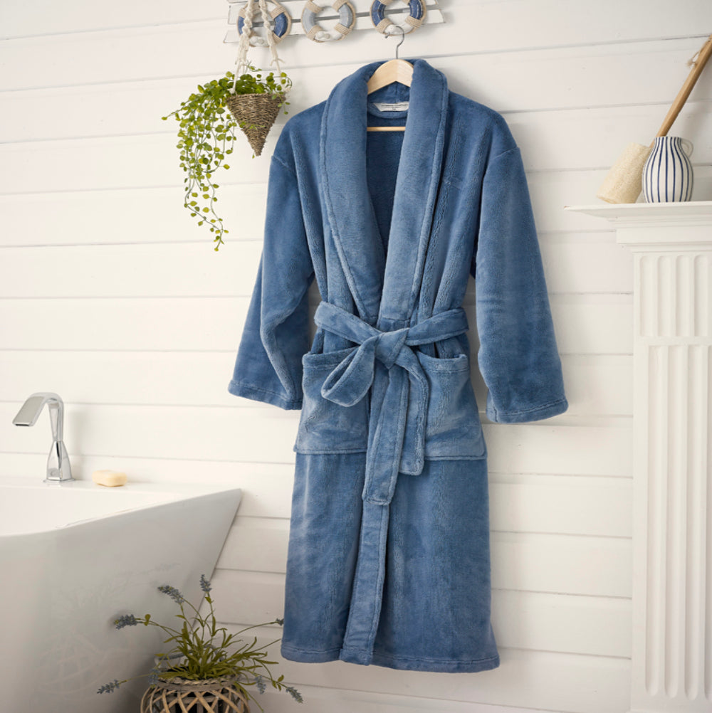Coco Deluxe Fleece Robe | Small | Blue