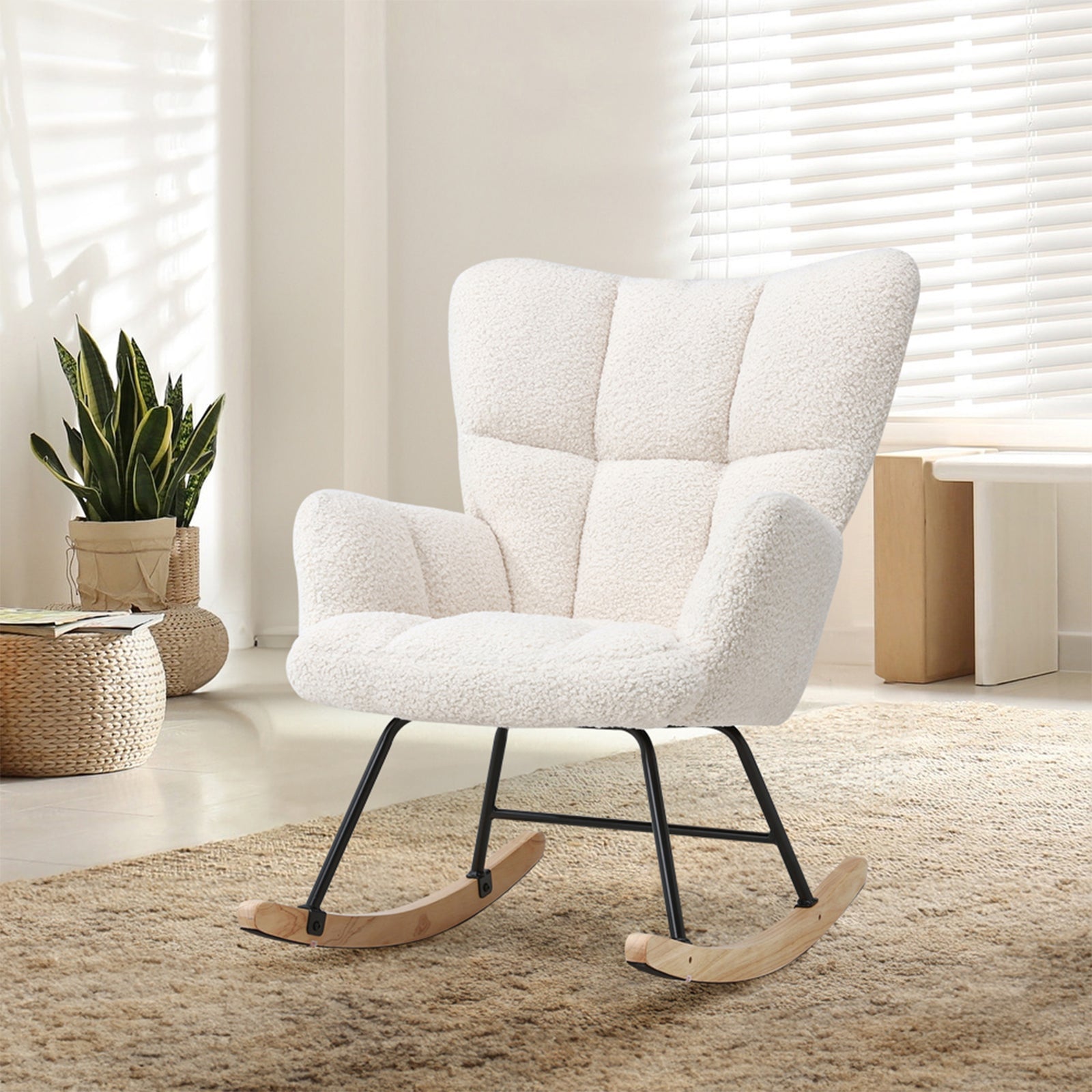 Breeins Modern Rocking Chair With High Backrest