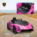 12v Lamborghini Autentica Licensed Kids Electric Car W/ Remote Control | Pink