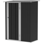 Outdoor Storage Shed Steel Garden Shed With Lockable Door | Grey