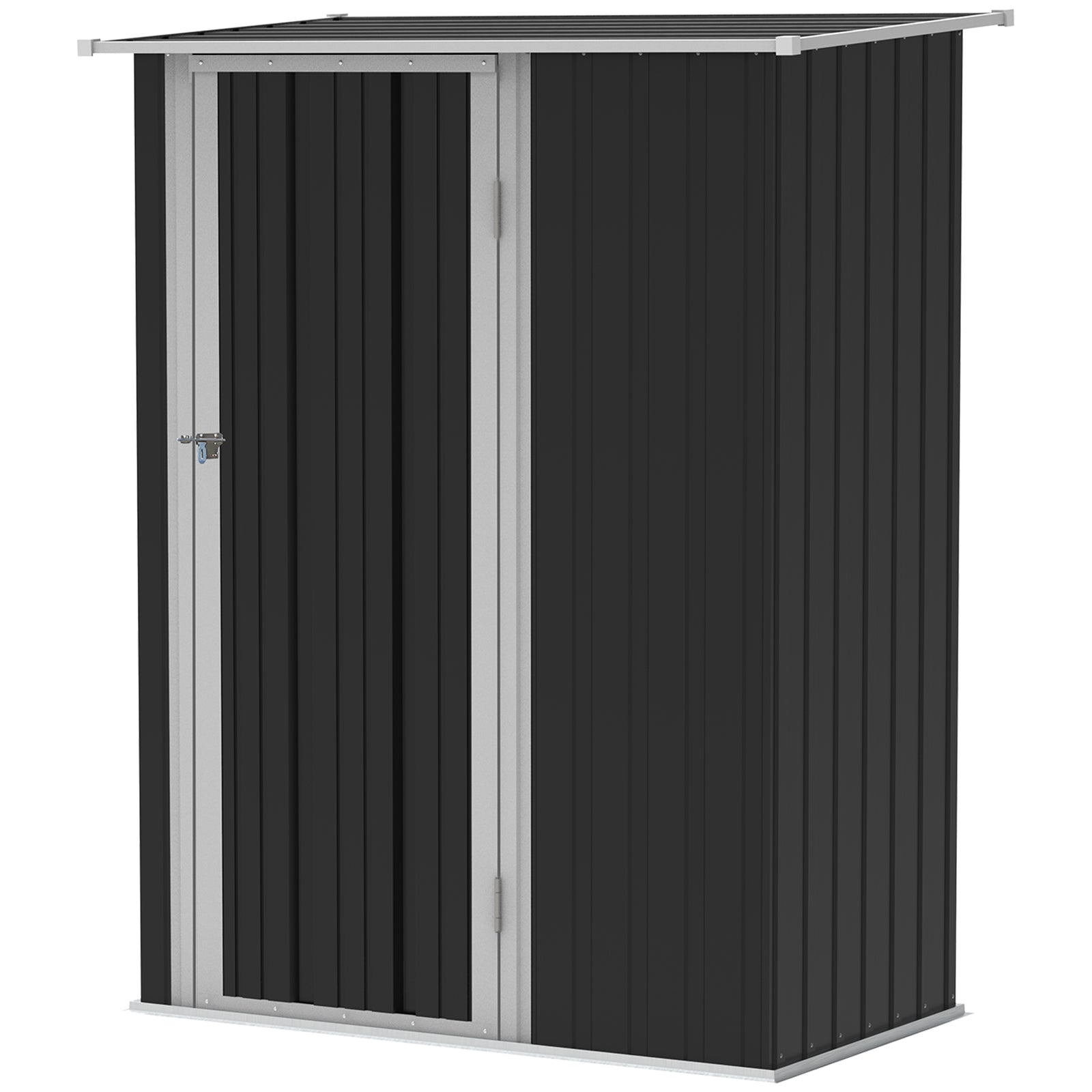 Outdoor Storage Shed Steel Garden Shed With Lockable Door | Grey