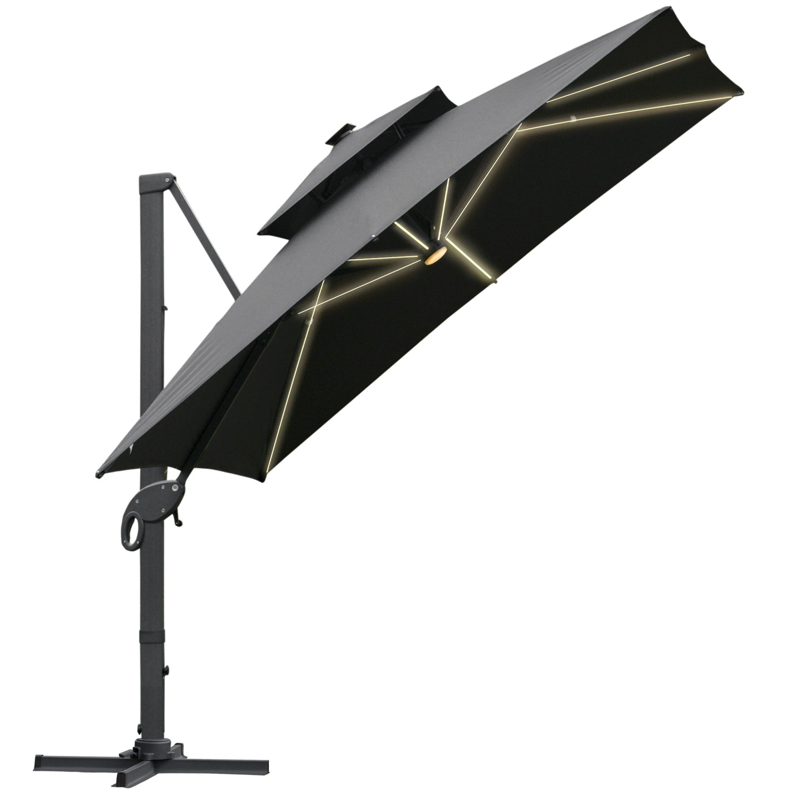 3x3m Aluminum Canopy W/ Adjustable Pole, Dark Grey