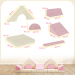 Kids Play Sofa, 12 Pieces Foam Modular Convertible Sofa | Pink