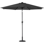 3m Garden Parasol Adjustable Tilting Parasol With Crank Handle With Cement Parasol Base | One Size | Black
