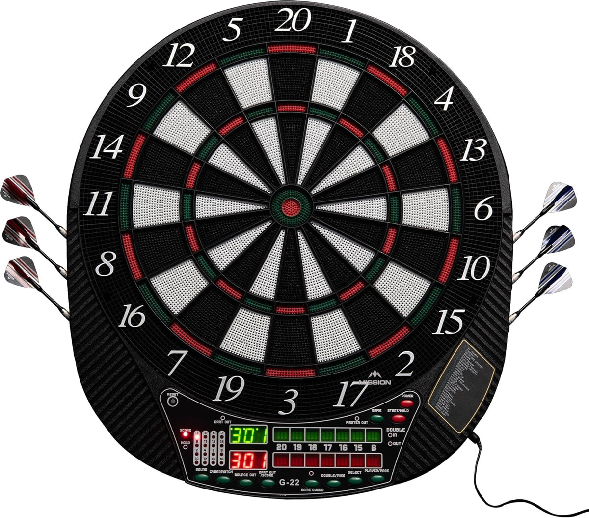 G220 Professional Electronic Soft Tip Dartboard Set | One Size | Multi