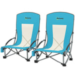 Set Of 2 Folding Beach Chair, Camping Chair With Carry Bag | Blue