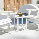 Outsunny Square Coffee Table, Hdpe Side Table For Porch, Garden, White