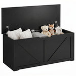 Storage Trunk For Living Room, With Safety Hinges, 100cm | Black