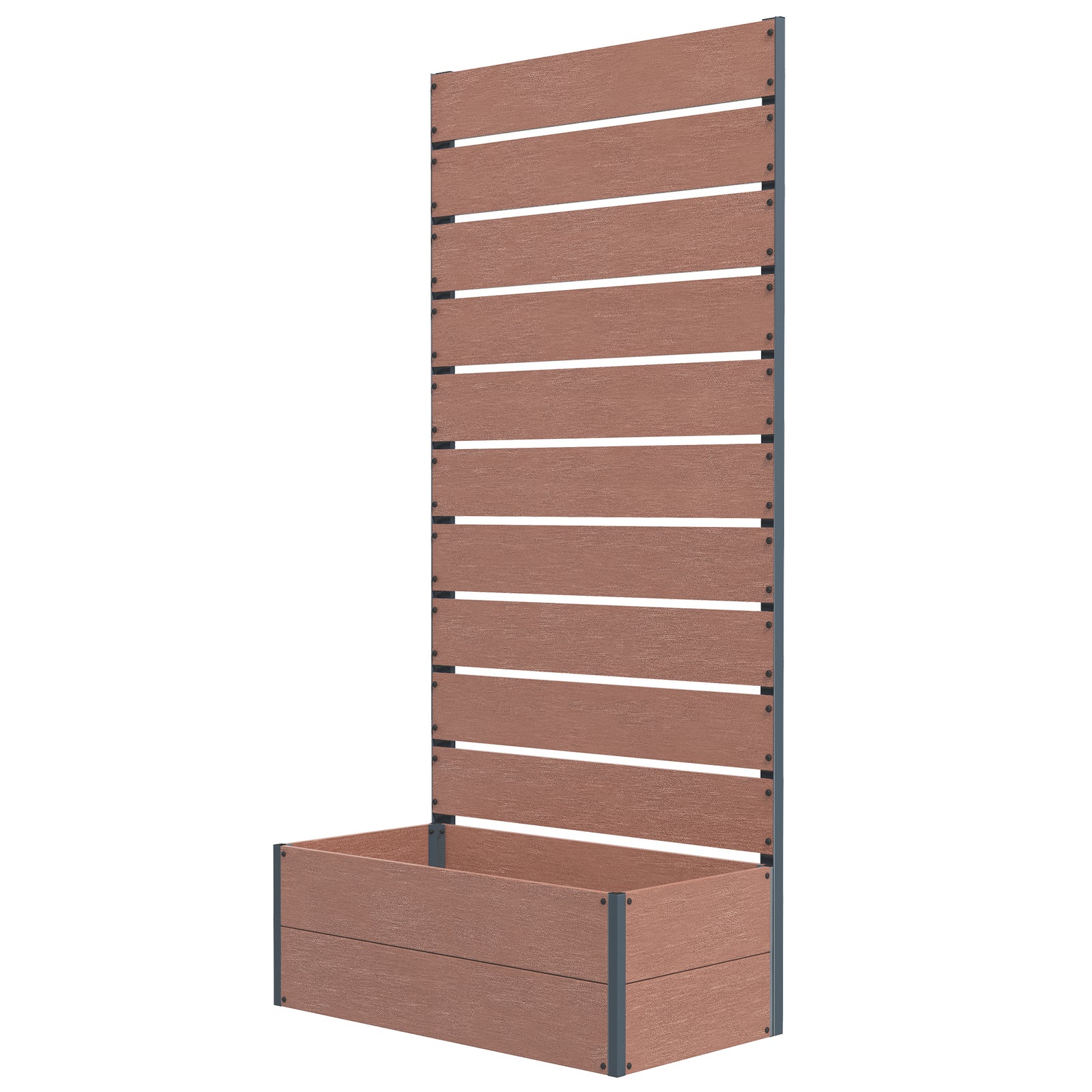 Planter With Trellis For Vines 72x38x150cm | Brown