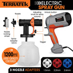 Electric Paint Sprayer 600w, Hvlp Hand Held Fence Spray Gun 1200ml Container