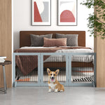 Pawhut Foldable Wooden Pet Gate W/ 3 Panels 2 Support Feet For Small Dogs